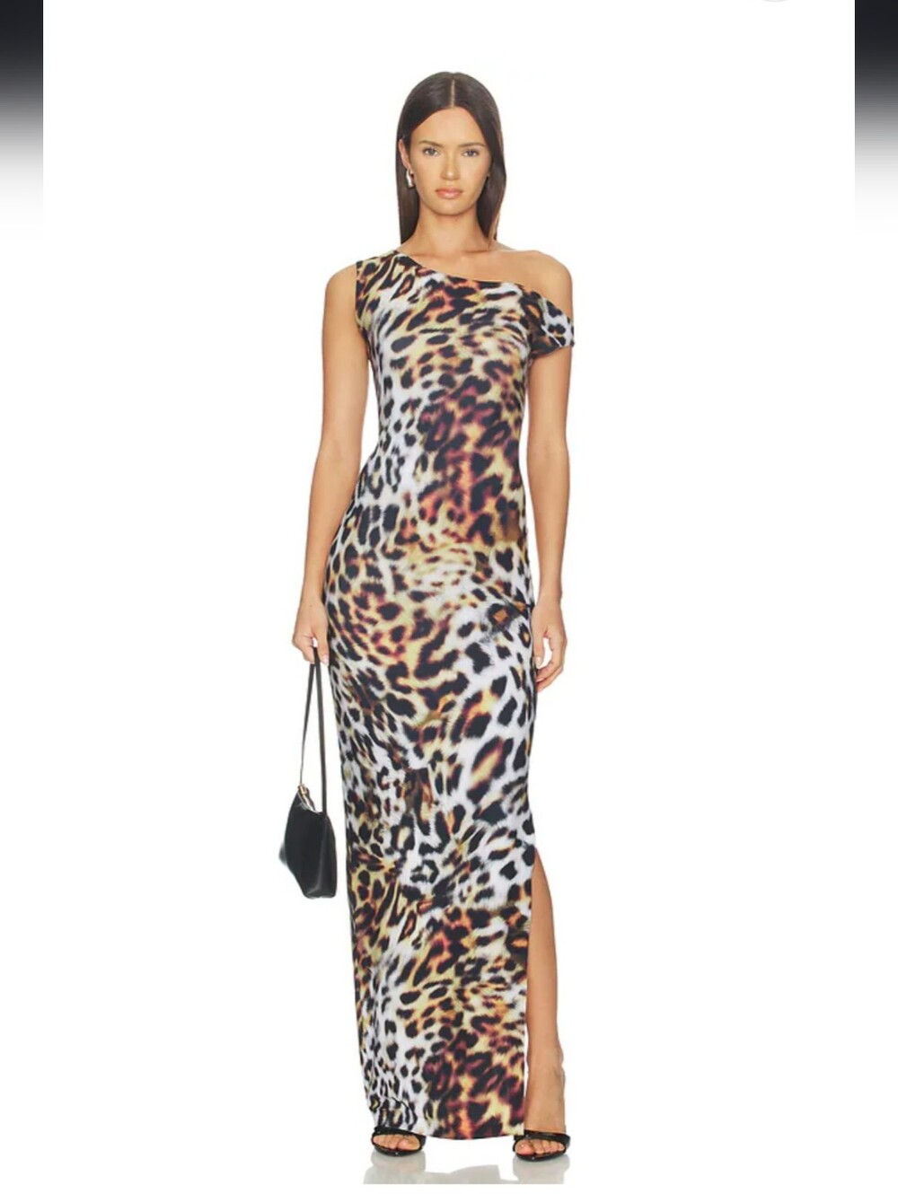Drop Shoulder Fitted Gown in Urban Animal